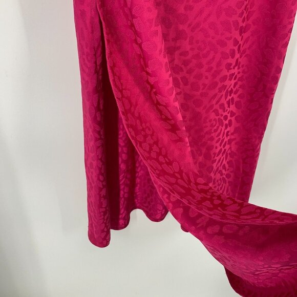 WAYF Slip Dress Elvira Midi Pink Leopard Print Sleeveless - Picture 12 of 16